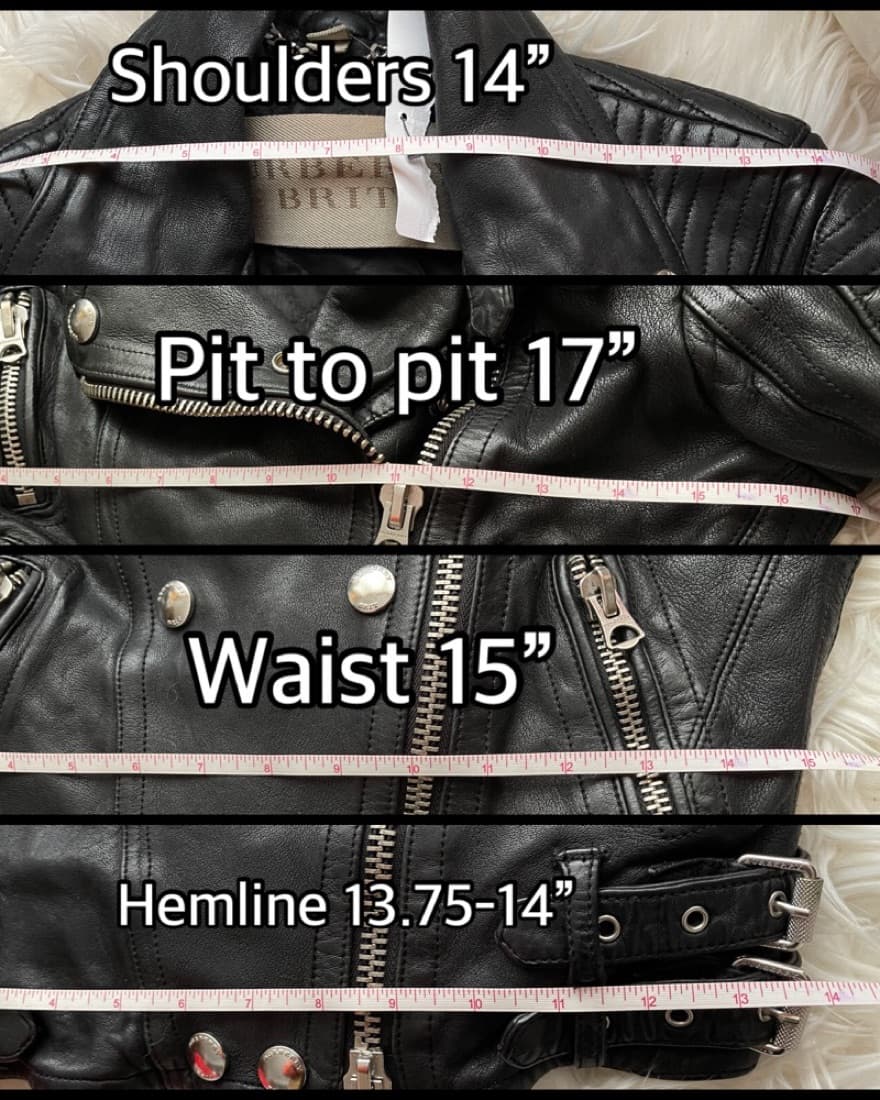Burberry Loseley  Leather Jacket Moto - Image 4