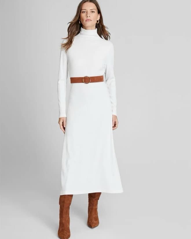 Club Monaco White Knit Maxi Dress - Image 3