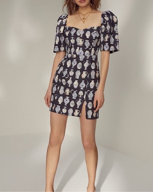Aritzia Vase Pattern Mini Dress - Image 1