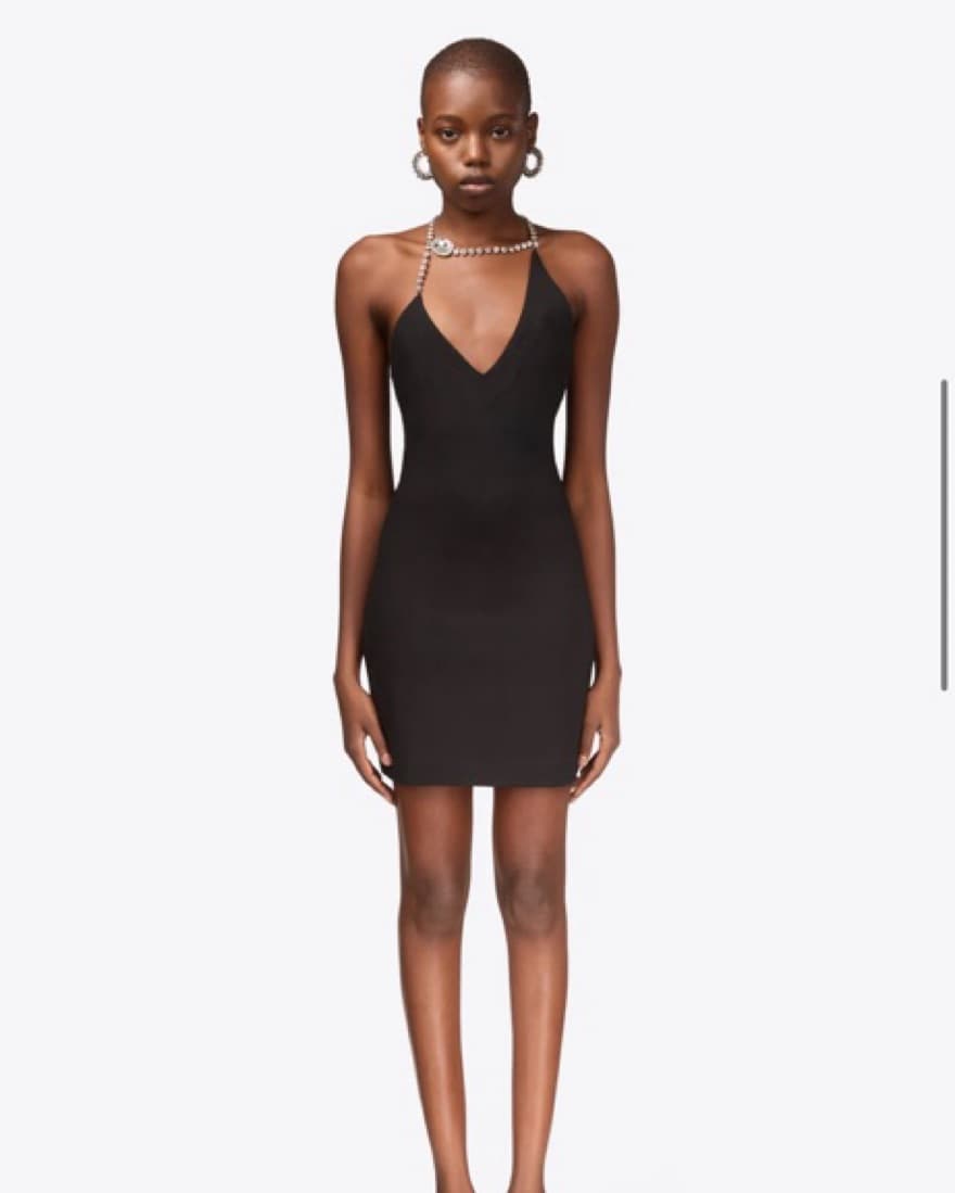 Area Crystal Halter Mini Dress  - Image 1