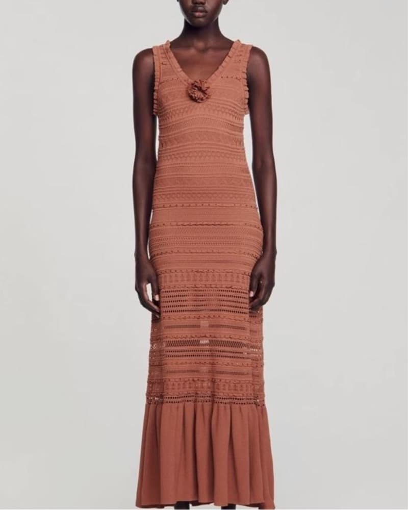Sandro Knit Beaded Dress - Image 1