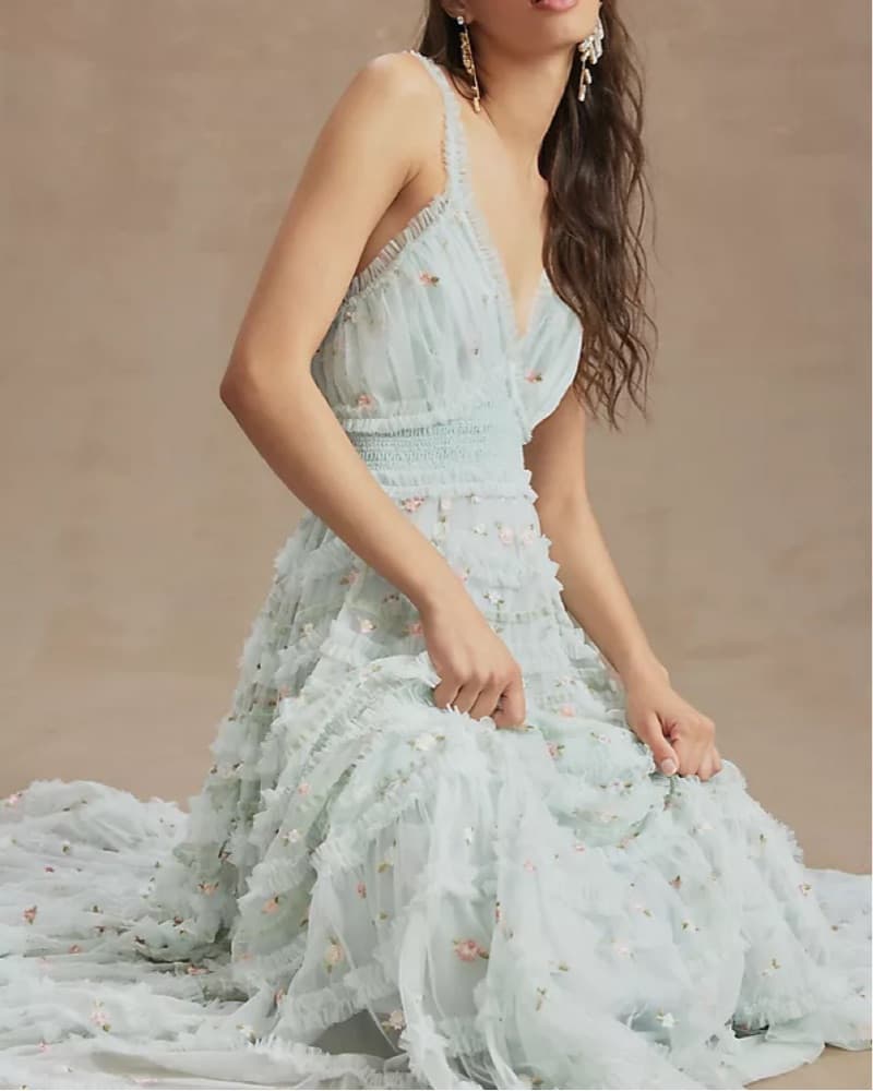 Mac Duggal Floral Embroidered Gown - Image 1