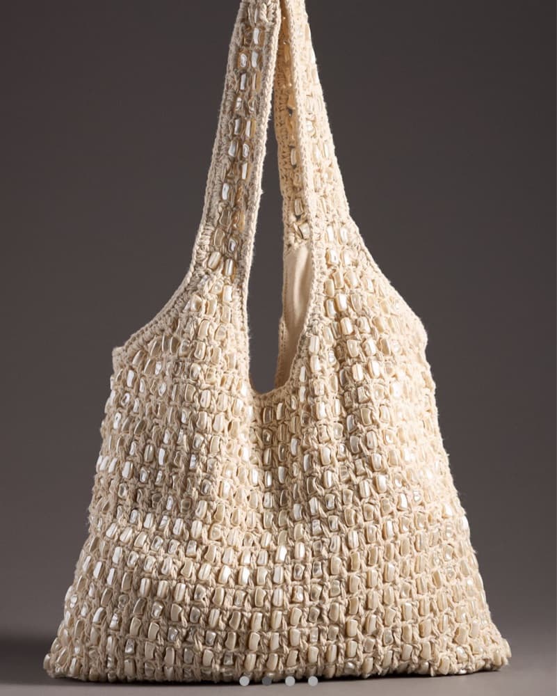 Ivory pearl embellished bag - Image 1