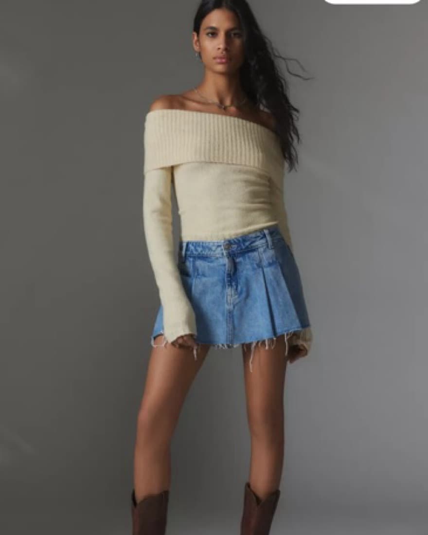 Claudia Off-The-Shoulder Sweater Ivory - Image 1