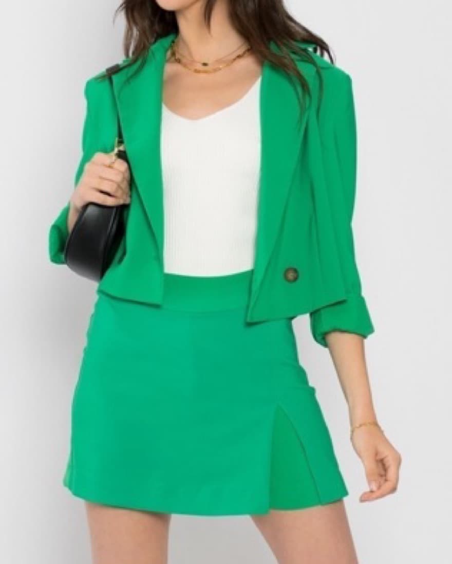 Kelly Green Blazer And Skort Set - Image 1