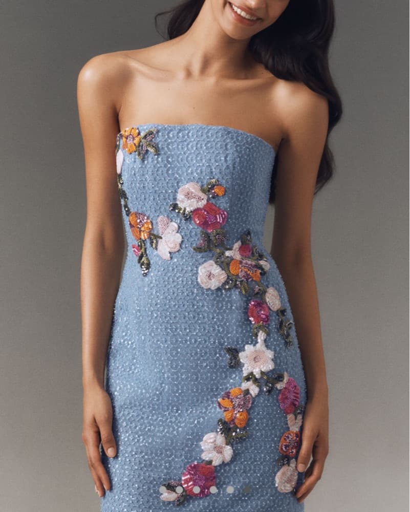 Helsi Silvia Strapless Blue Sequin midi - Image 3