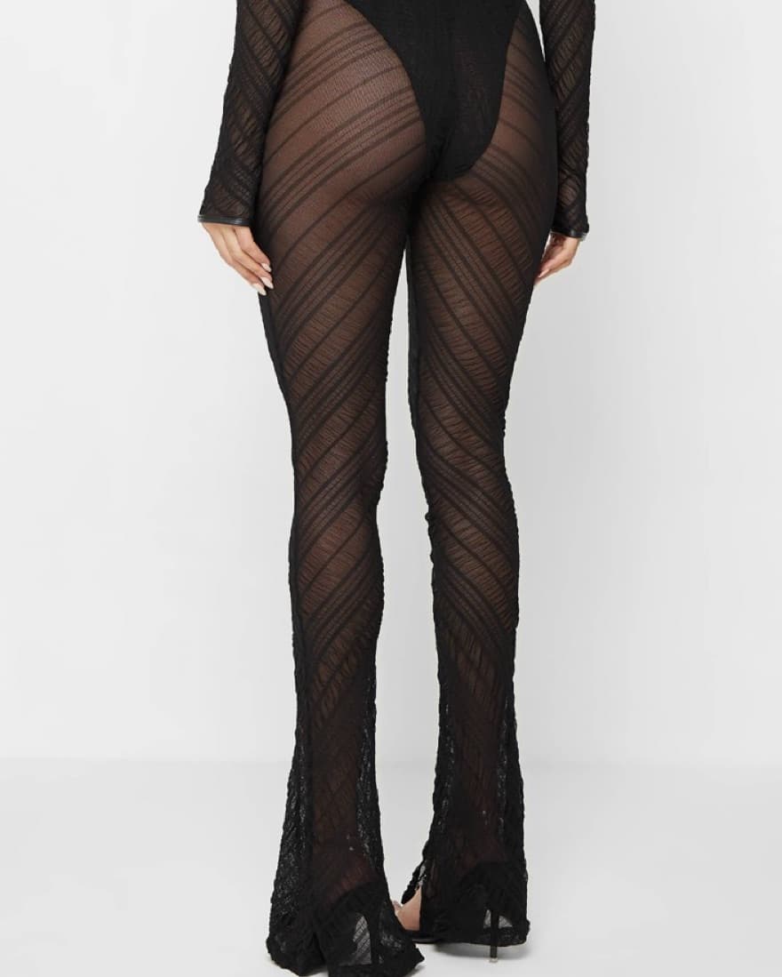 Sheer Trousers With Leather Ties - Image 2