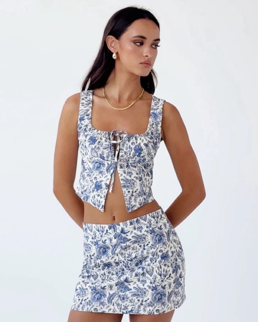 Take Me Away Blue Paisley Matching Set - Image 2