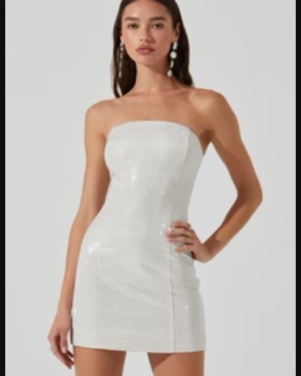 ASTR The Label Mini White Sequin Dress - Image 1