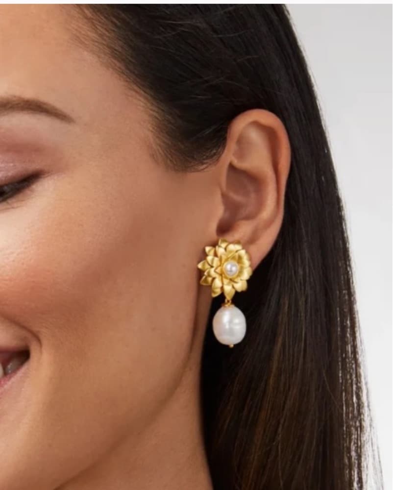 Julie Vos Floral Pearl Drop Earrings - Image 2