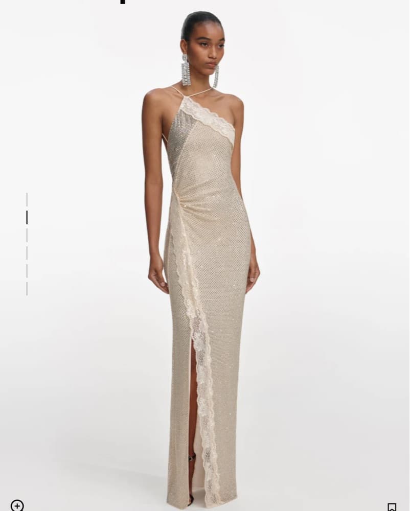 Self Portrait Rhinestone Lace Maxi Dress - Image 2