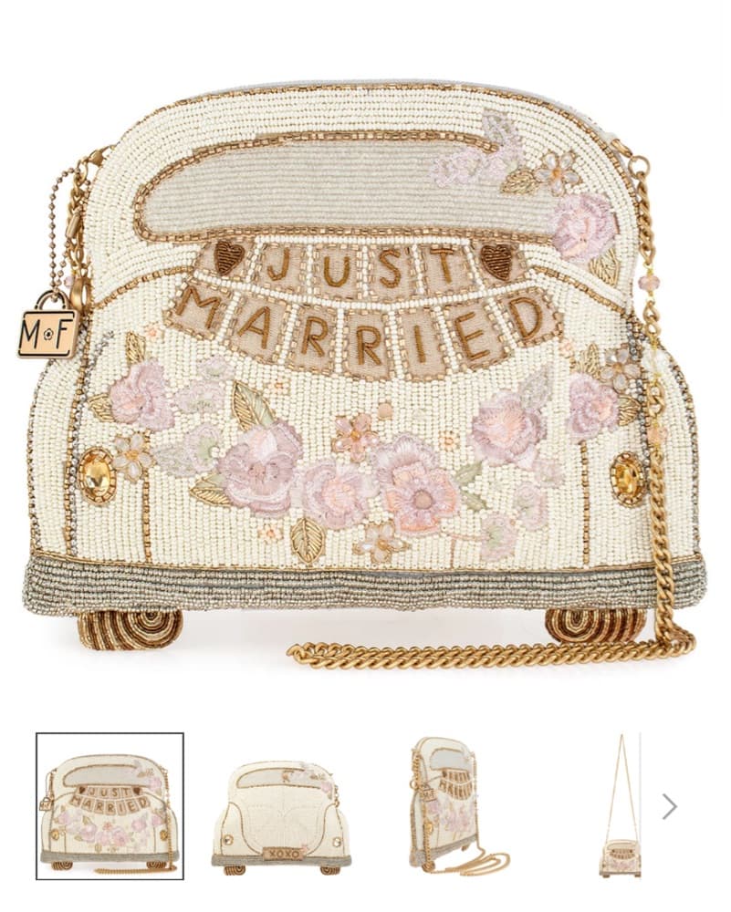 Just Married Bridal Beaded Purse  - Image 1