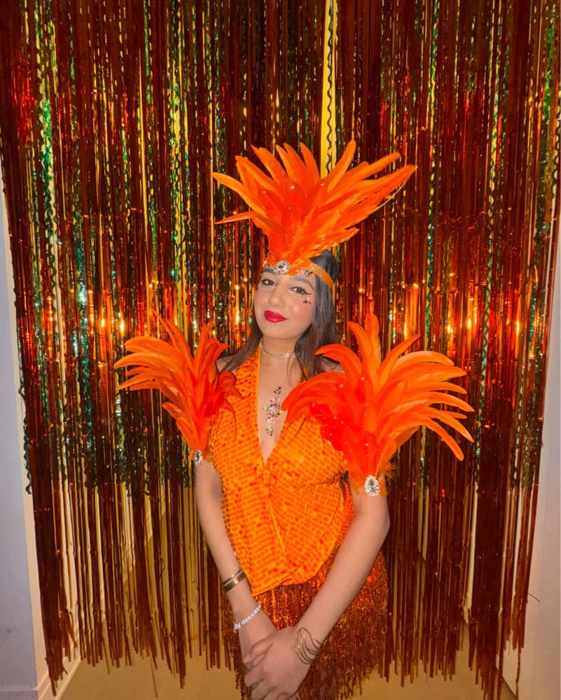 Orange Feather Headpiece / Armpieces - Image 2
