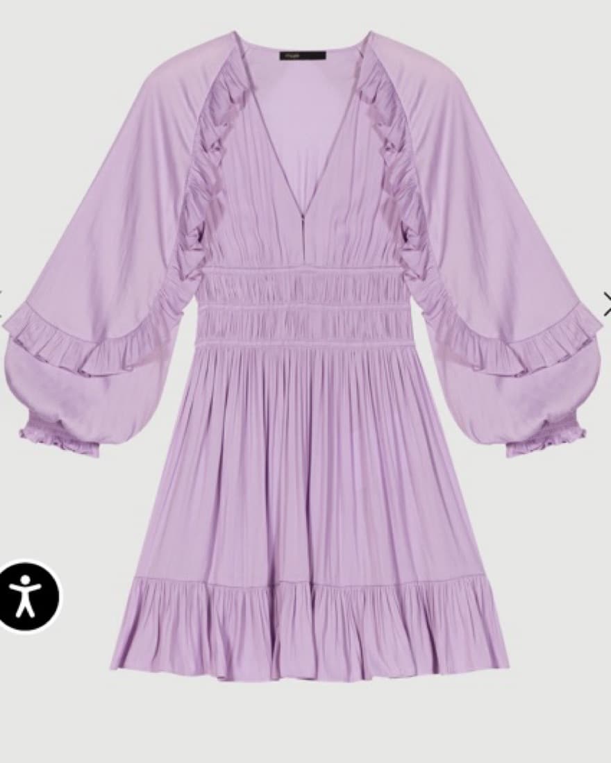 MLavender Ruffled Mini Dress-Maje - Image 3