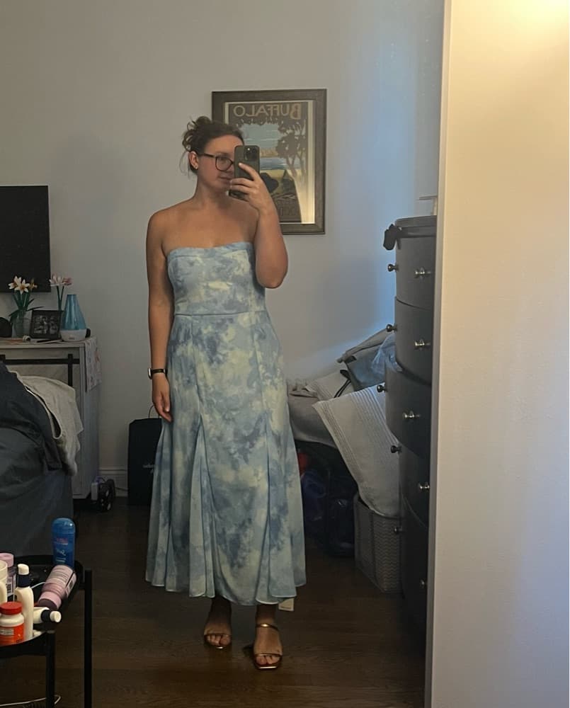 Abercrombie Camille Strapless Midi Dress - Image 3