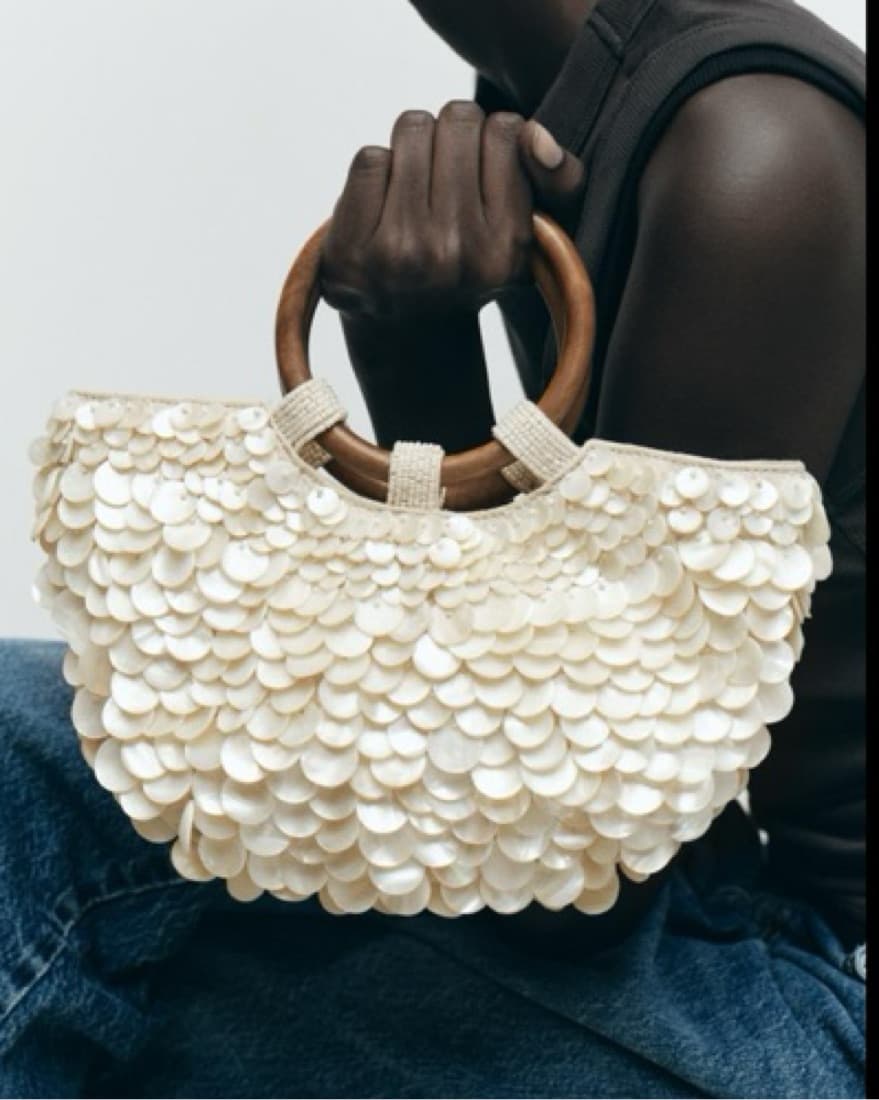 Zara Faux Mother Of Pearl Applique Bag - Image 2