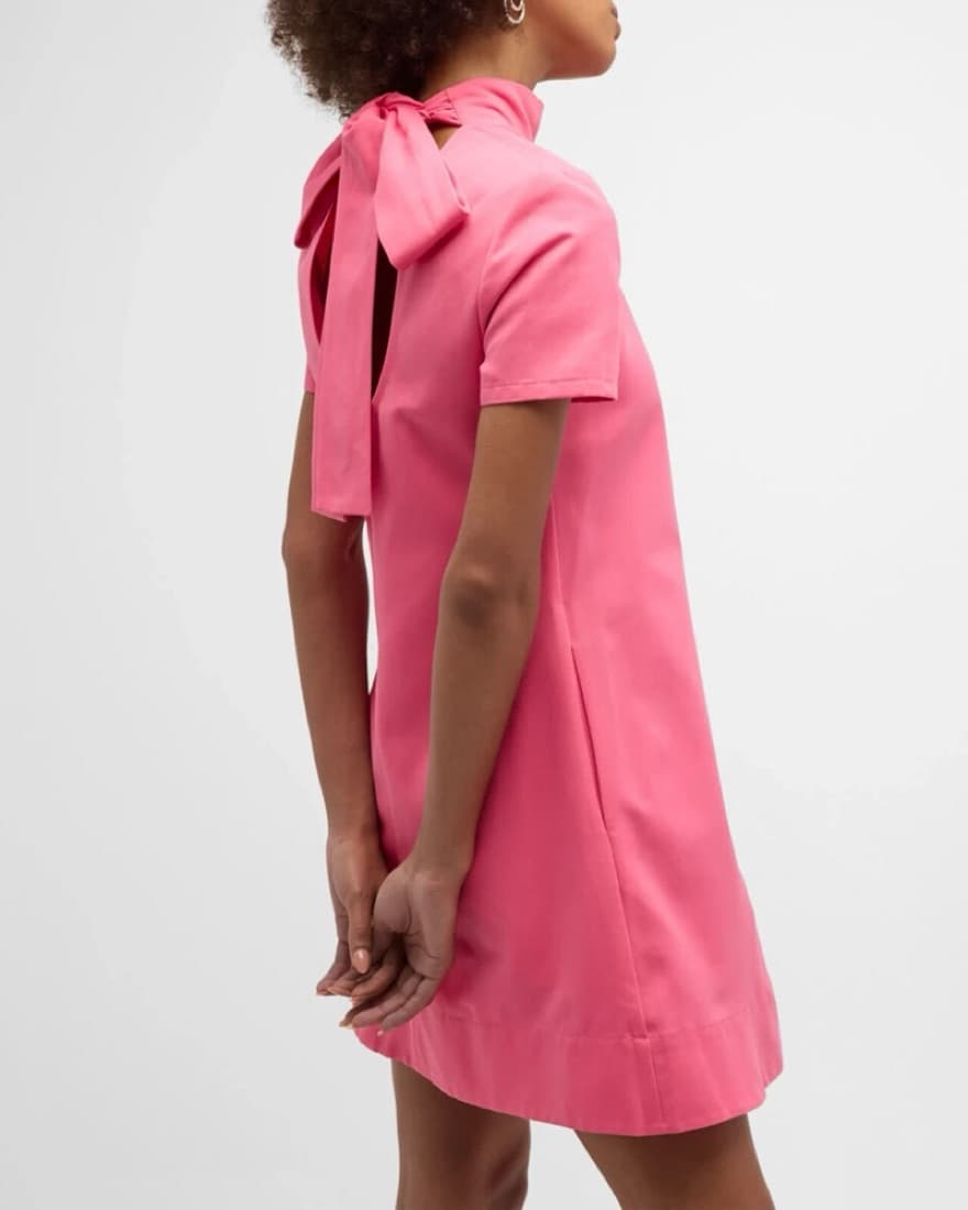 Staud Mini Ilana Dress in Coral Pink - Image 2