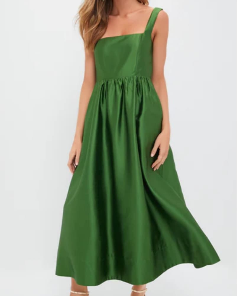 Green Dupioni Esme Dress - Image 1