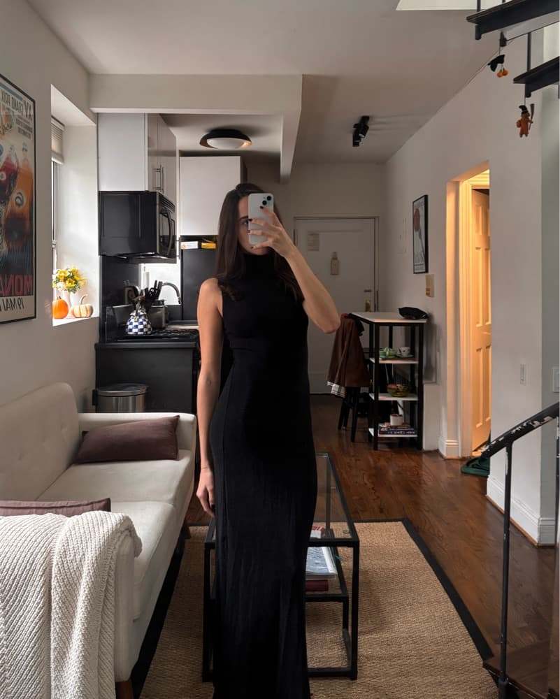 Turtleneck Shimmer Maxi Dress - Image 1