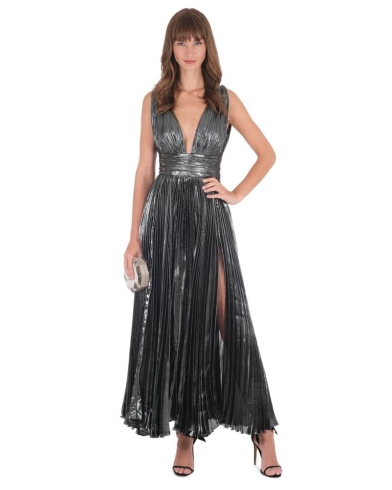 Maria Lucia Hohan Silver Dress | Silver Wedding Guest Dress, Metallic Wedding Guest Dress - Image 3