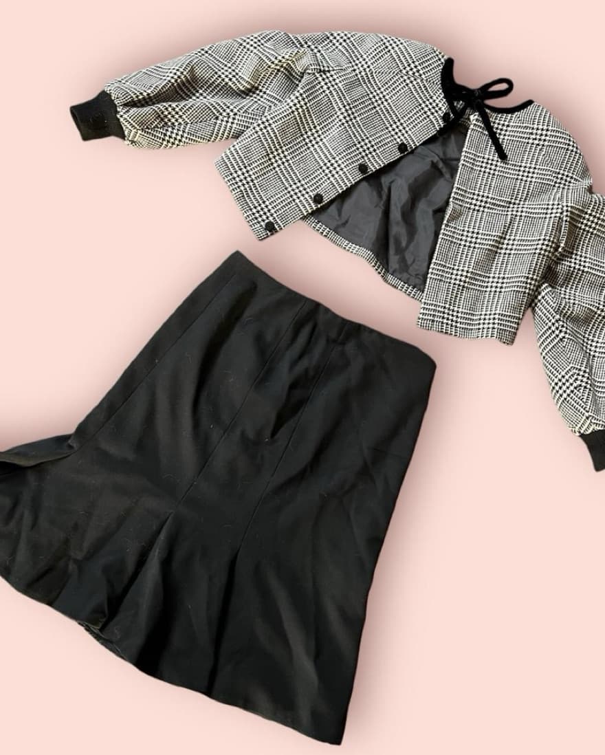 VALENTINO VINTAGE SKIRT + JACKET SET - Image 1