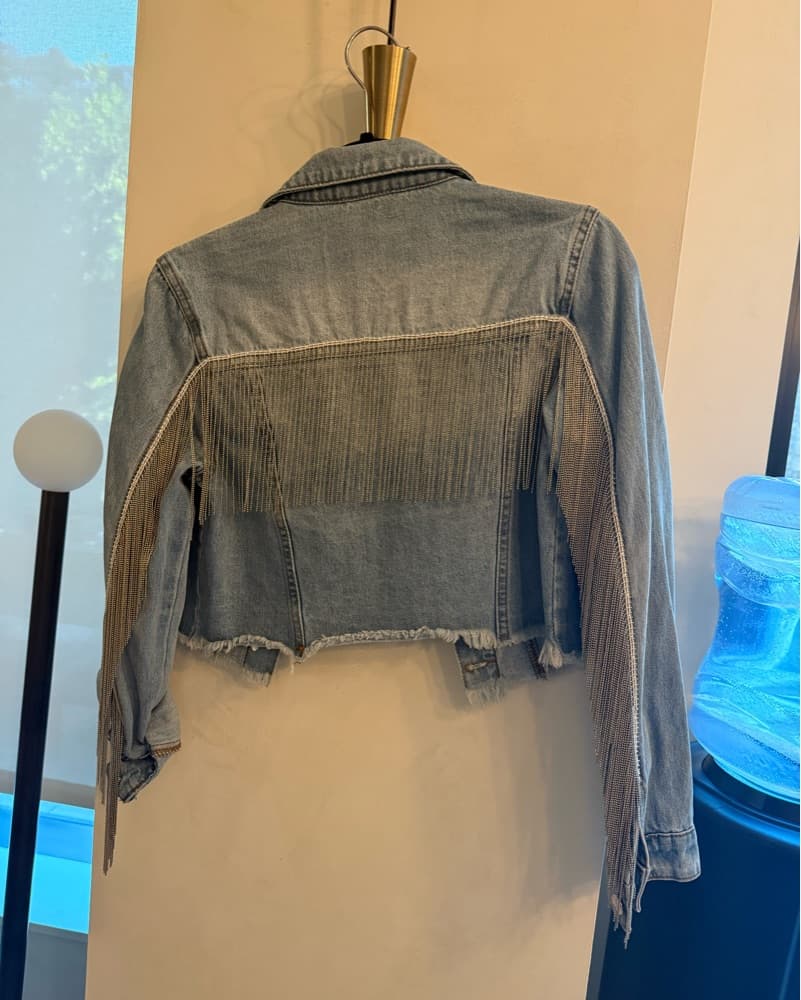 Cropped Denim Jacket - Image 1