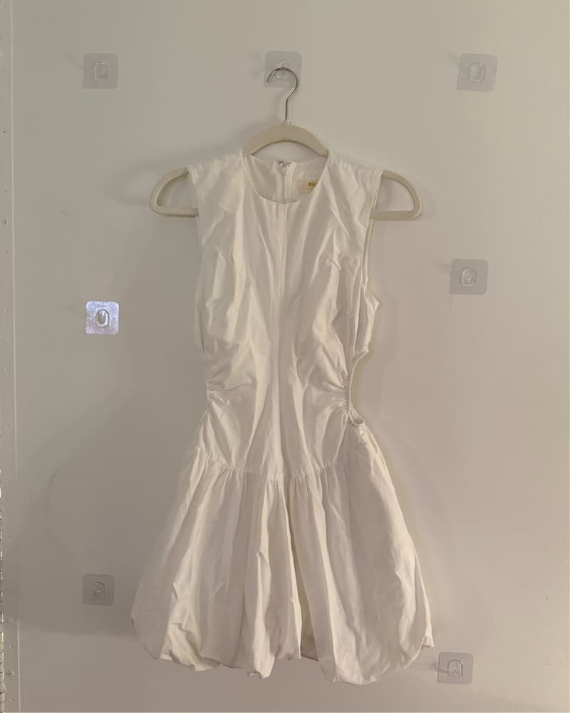 Anthropologie White Bubble Hem Dress - Image 5