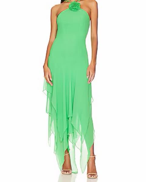 Green Asymmetric Formal Dress – Wedding  - Image 3