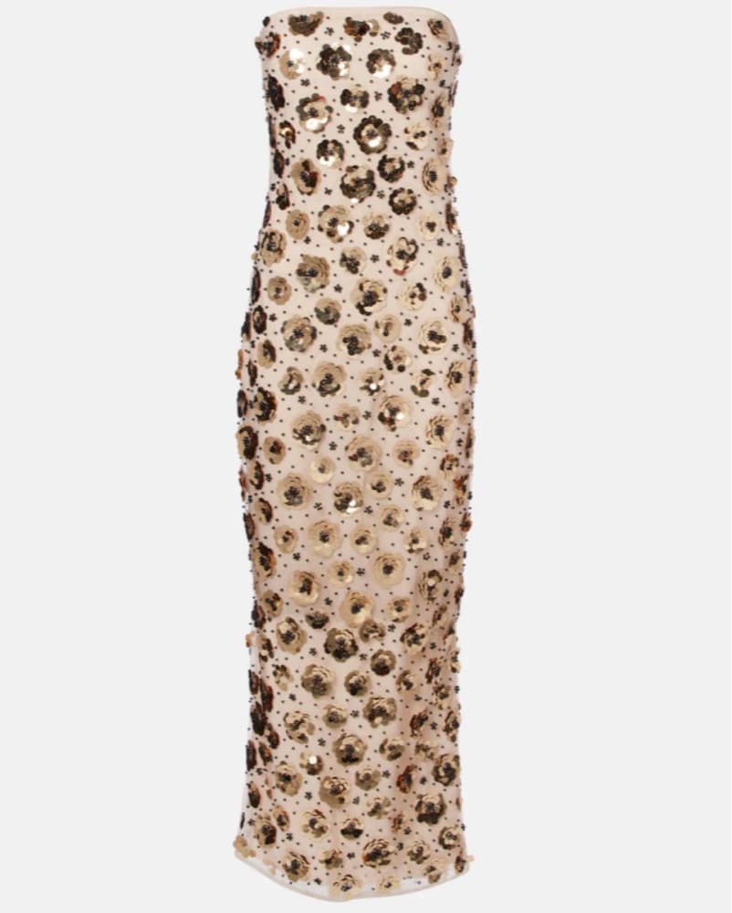 Rotate Sequined straplesss midi dress - Image 1