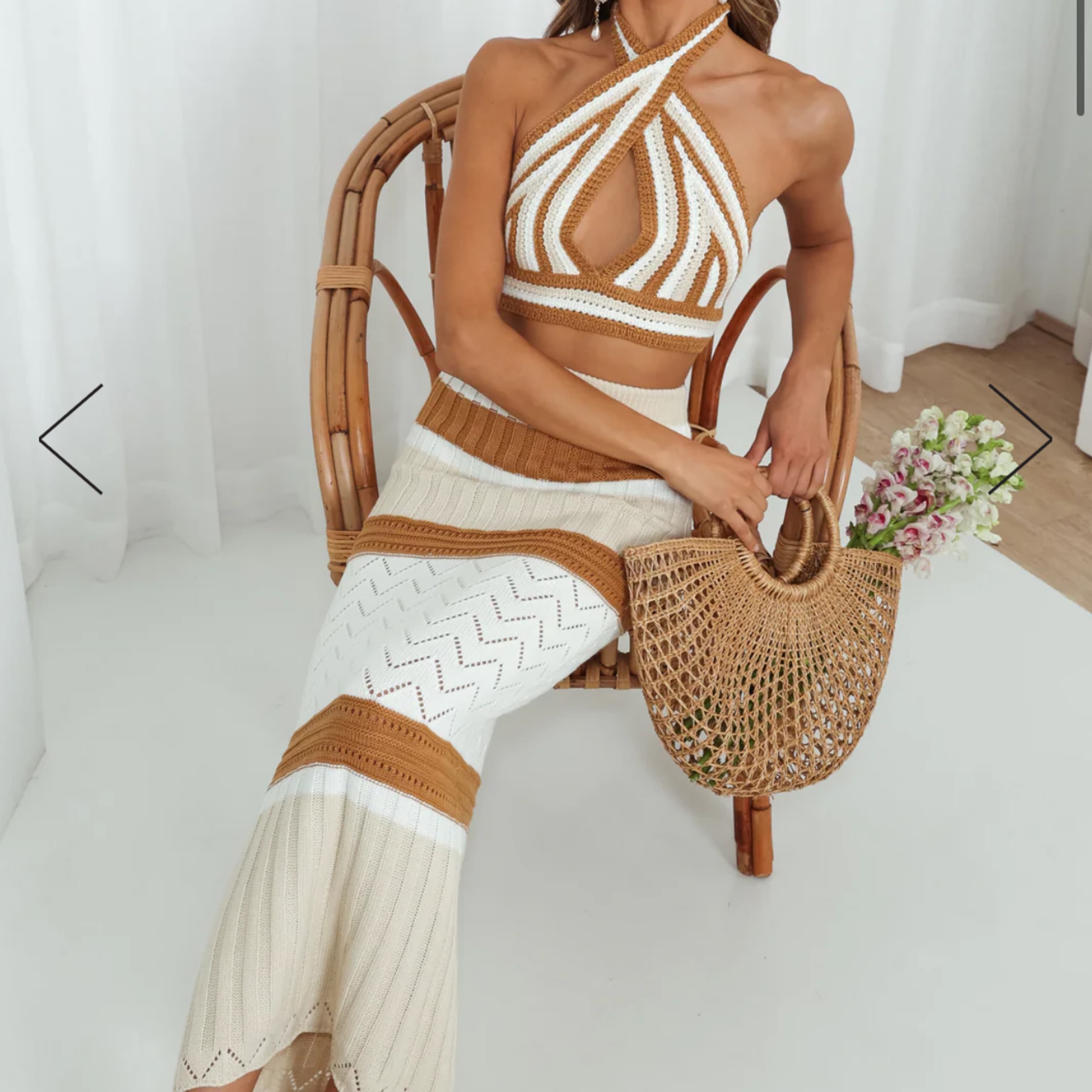 Hello Molly Knit Neutral Skirt Set - Image 3