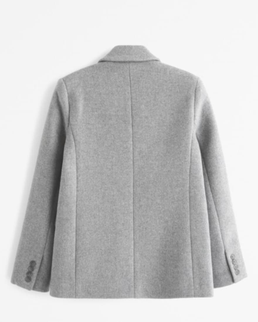 Gray Wool Blend Blazer Coat - Image 2
