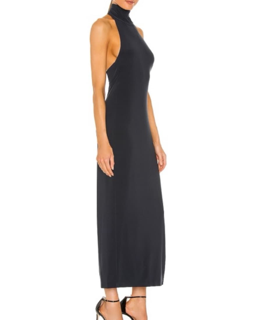 Norma Kamali Halter Side Slit Gown - Image 2