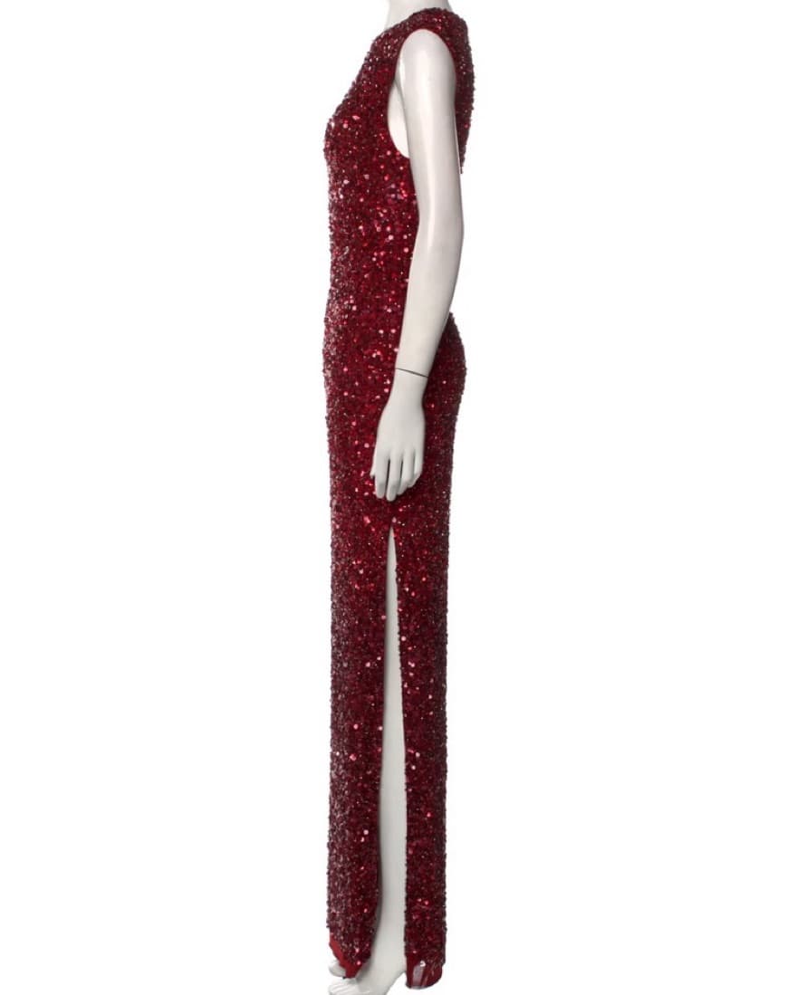 Ruby red sequin Gown - Image 4