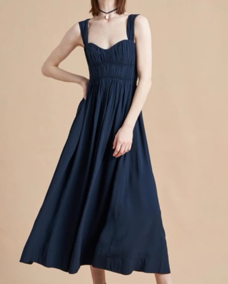 La Ligne Fabiana Midi Dress In Navy - Image 2