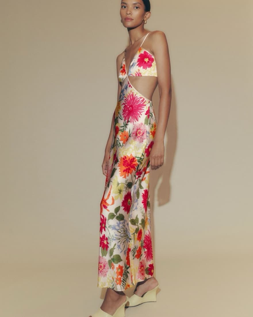 Reformation Poppies Silk Maxi Dress - Image 3