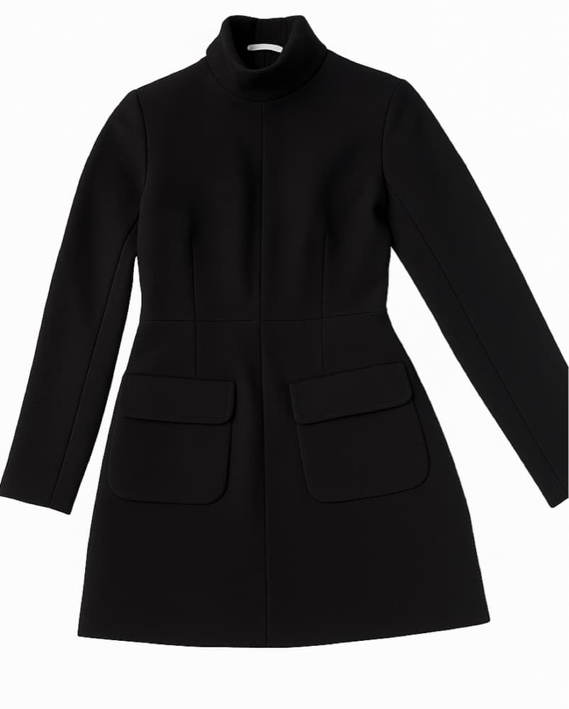 Black Turtleneck Structured Dress - Image 4