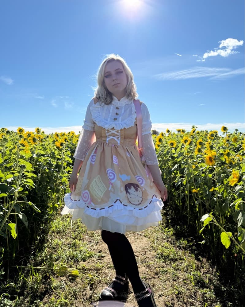 Yellow White Candy Sweet Lolita Dress  - Image 2