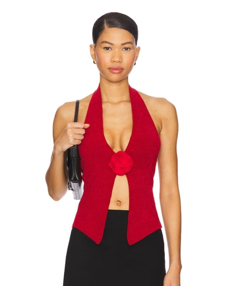 With Jean Rose Top Red - Image 2