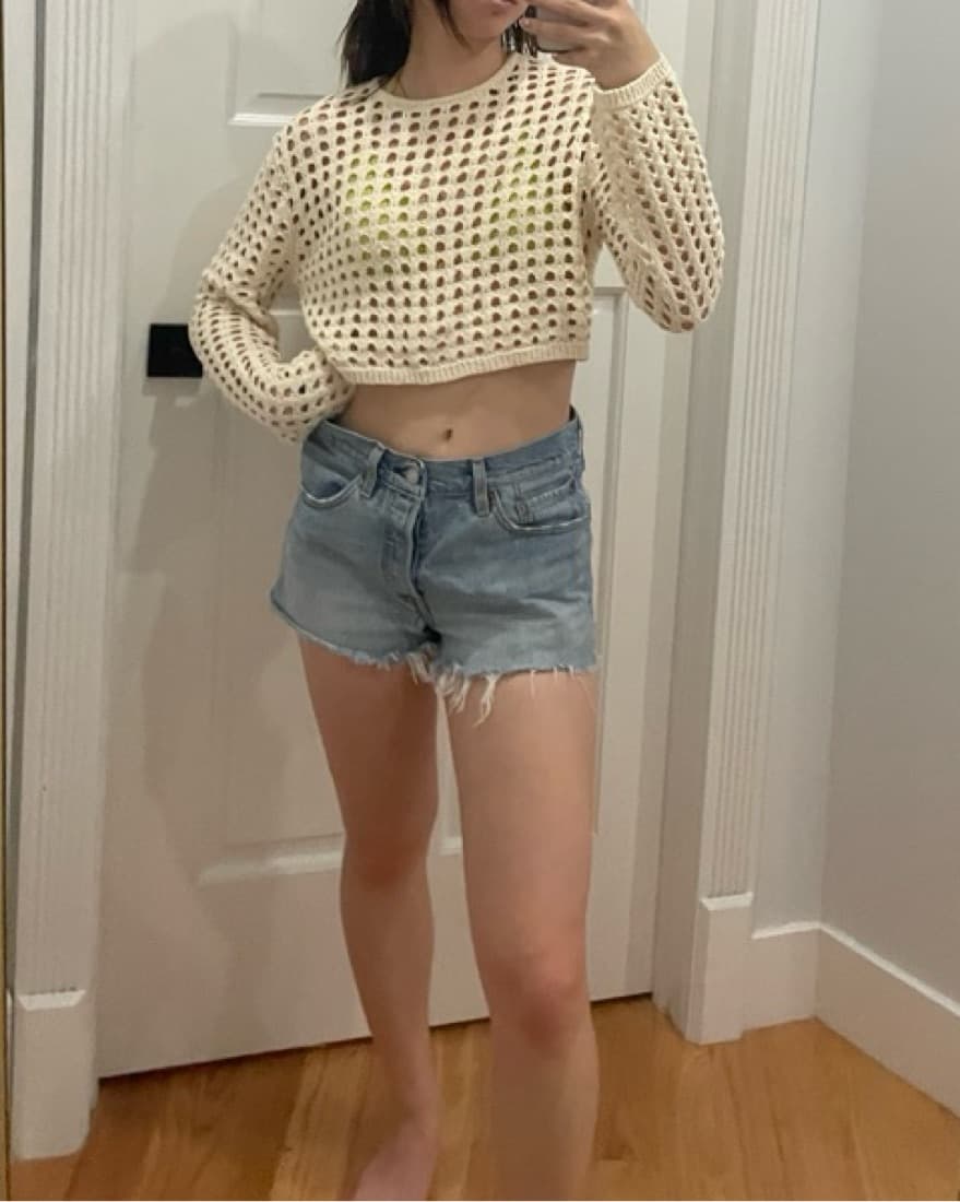 Tan Crochet Knit Beach Sleeve Cover Up - Image 1