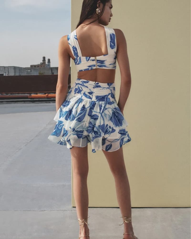 Patbo Blue Flower Cut Out Mini Dress 0 - Image 2