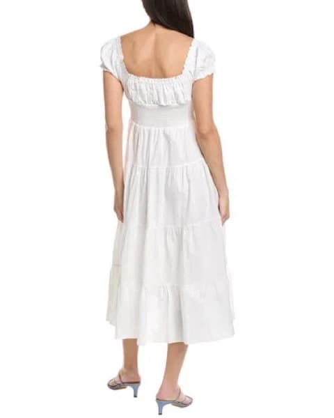 WeWoreWhat White Puff Sleeve Midi Dress - Image 2