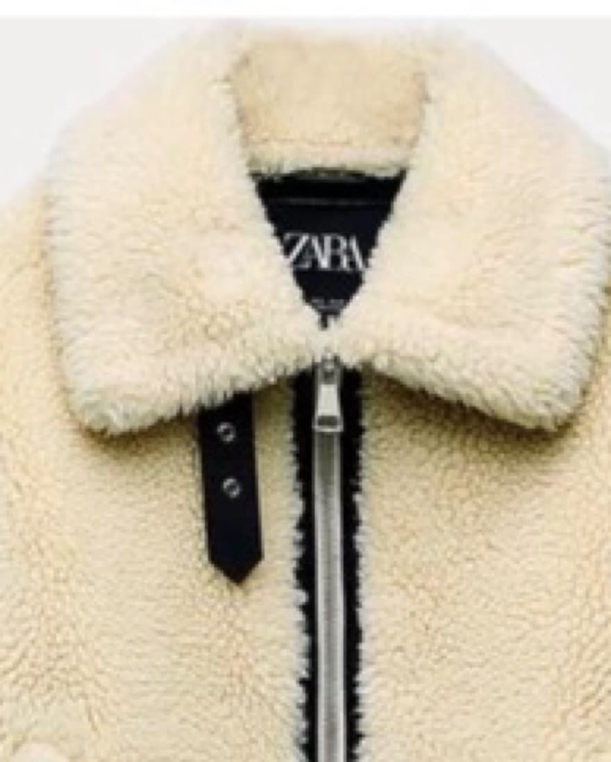 Zara Cream Sherpa Jacket - Image 2