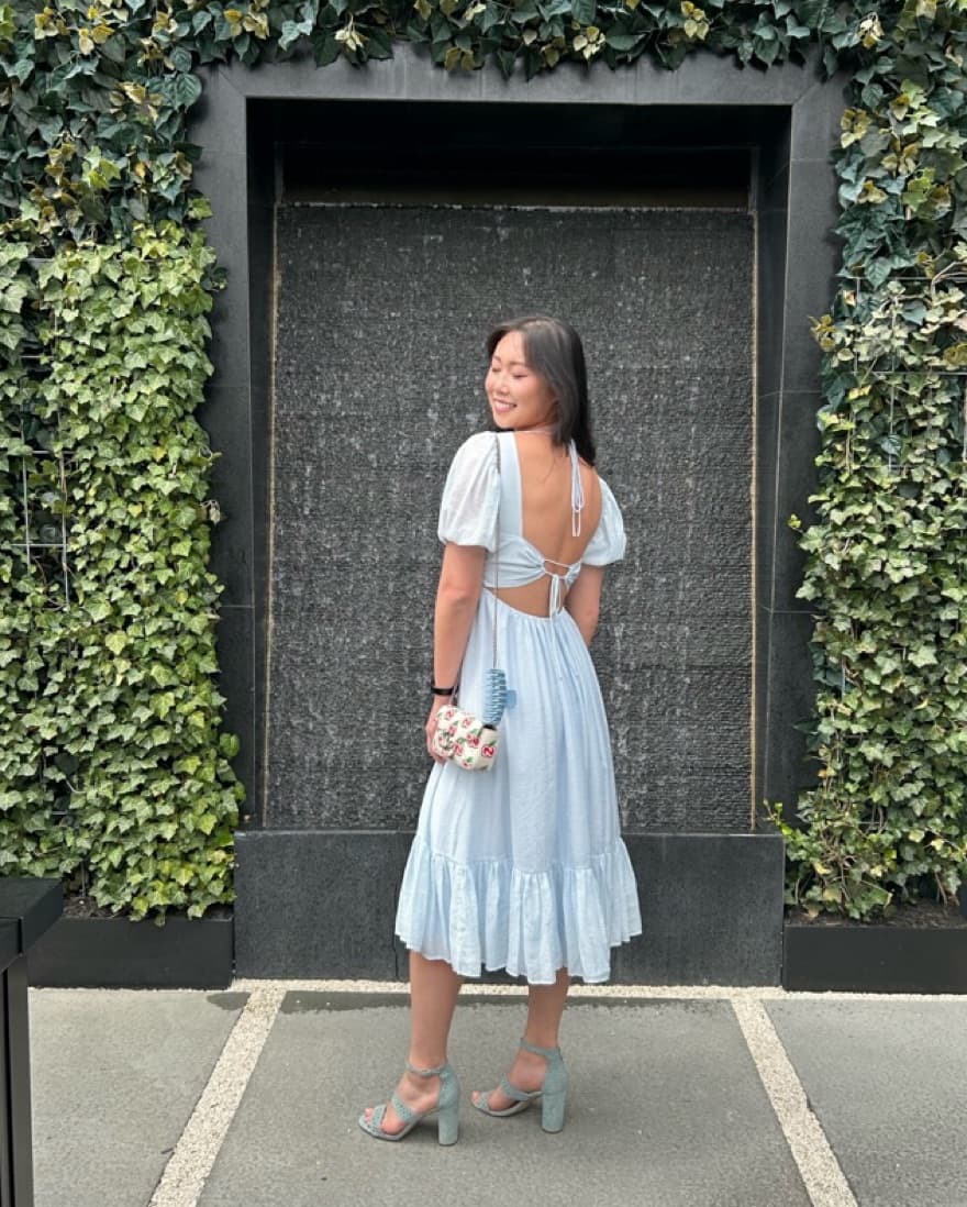 WAYF Flowy Tie Back Dress - Image 2
