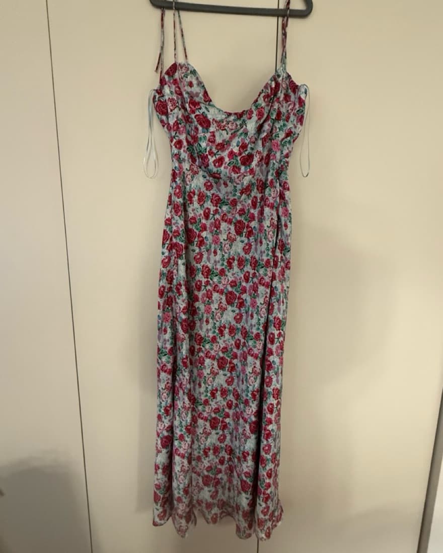 Floral Print Maxi Silk Slip Dress - Image 3