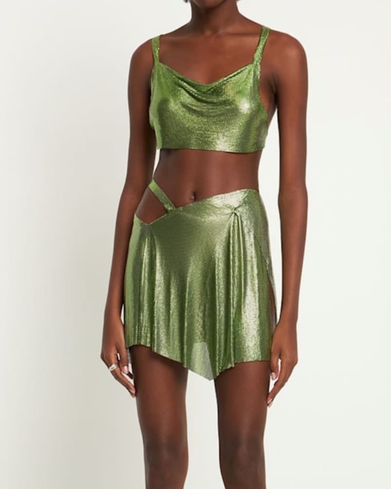 Fannie Schiavoni Metallic Skirt And Top  - Image 2