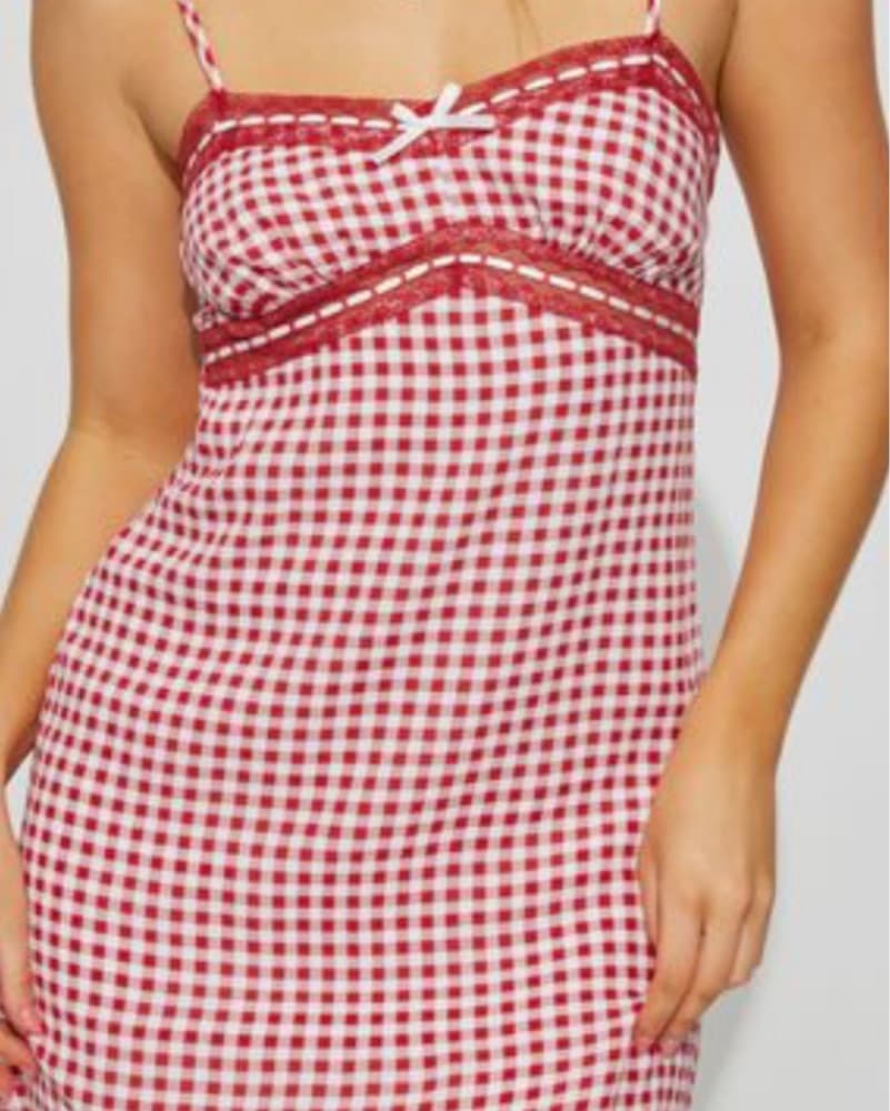 Red Gingham dress - Image 2