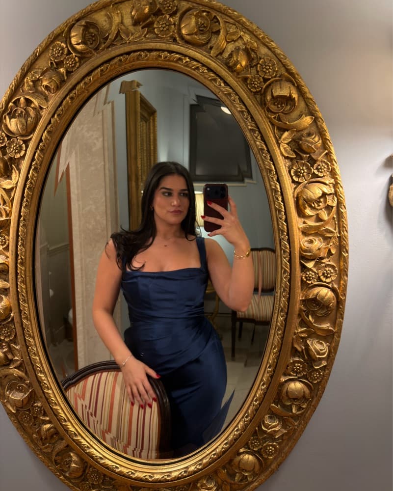 Babyboo Navy Corset Calanthe Satin Gown  - Image 4