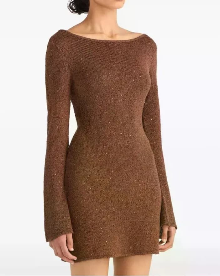 Asta Resort Brown knit dress - Image 4