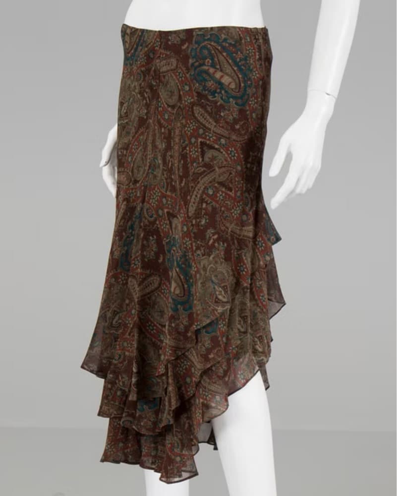 Ralph Lauren Paisley Ruffle Midi Skirt - Image 2