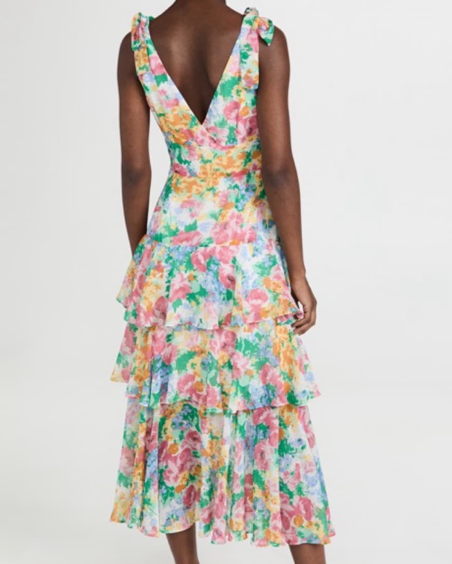 WAYF Alma Floral Tiered Midi Dress - Image 5